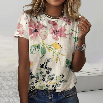 Clara | Inspiración Vintage Floral Print T-Camisa
