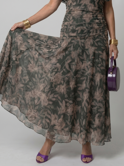 Calen | Off Shoulder Flow Vestido Midi