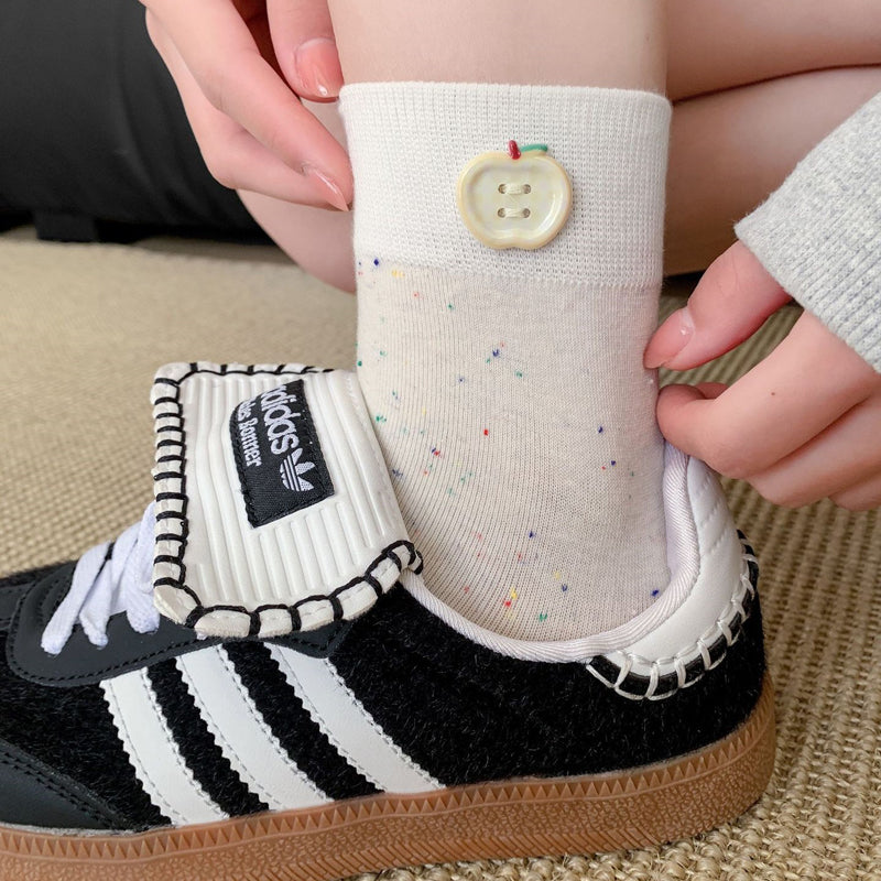 Lässige Calcetines de Hilo con Farbblock