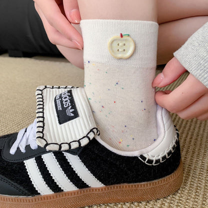 Lässige Calcetines de Hilo con Farbblock
