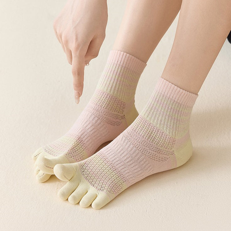 Gestreifte Und Bunte Fünf-Zehen-Calcetines de Hilo