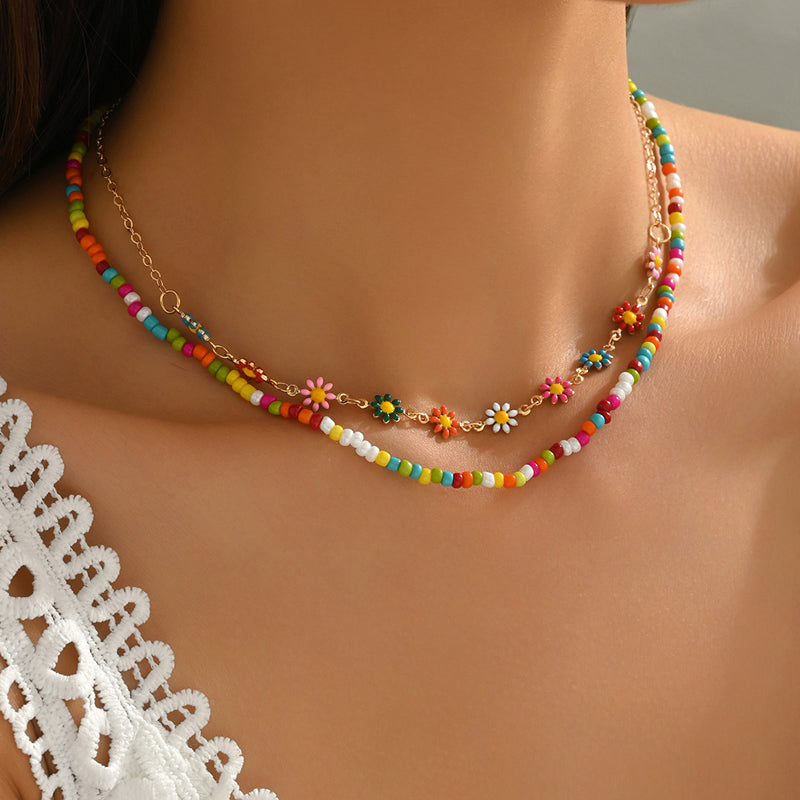 Boho-Chic Collar de Alta Joyería con Bunten Perlen