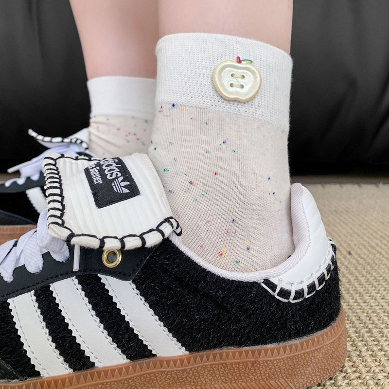 Lässige Calcetines de Hilo con Farbblock