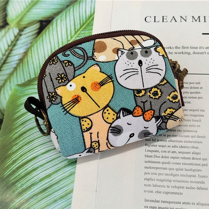 Cartera de Piel Premium con Cartoon-Katze