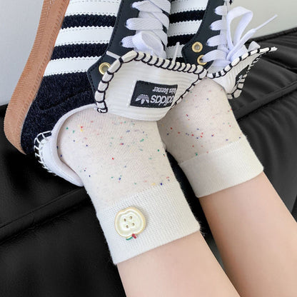 Lässige Calcetines de Hilo con Farbblock