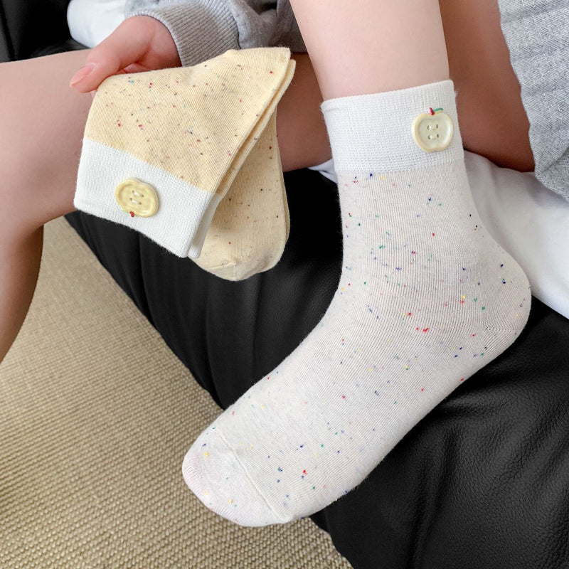 Lässige Calcetines de Hilo con Farbblock