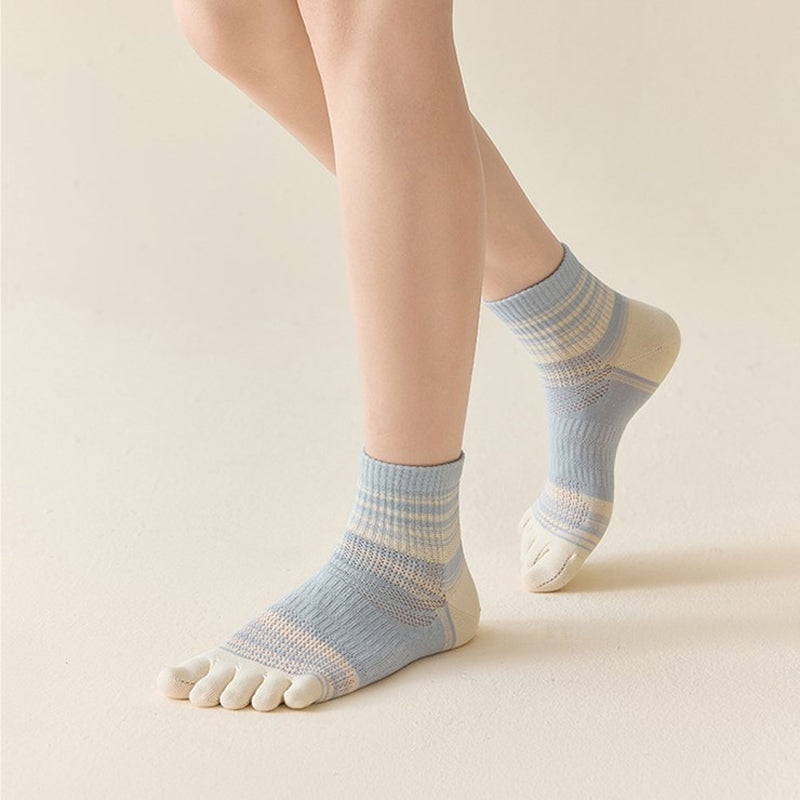 Gestreifte Und Bunte Fünf-Zehen-Calcetines de Hilo