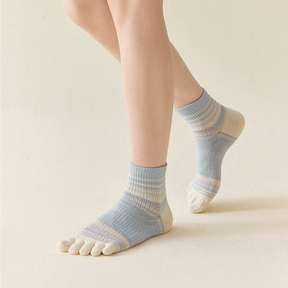 Gestreifte Und Bunte Fünf-Zehen-Calcetines de Hilo
