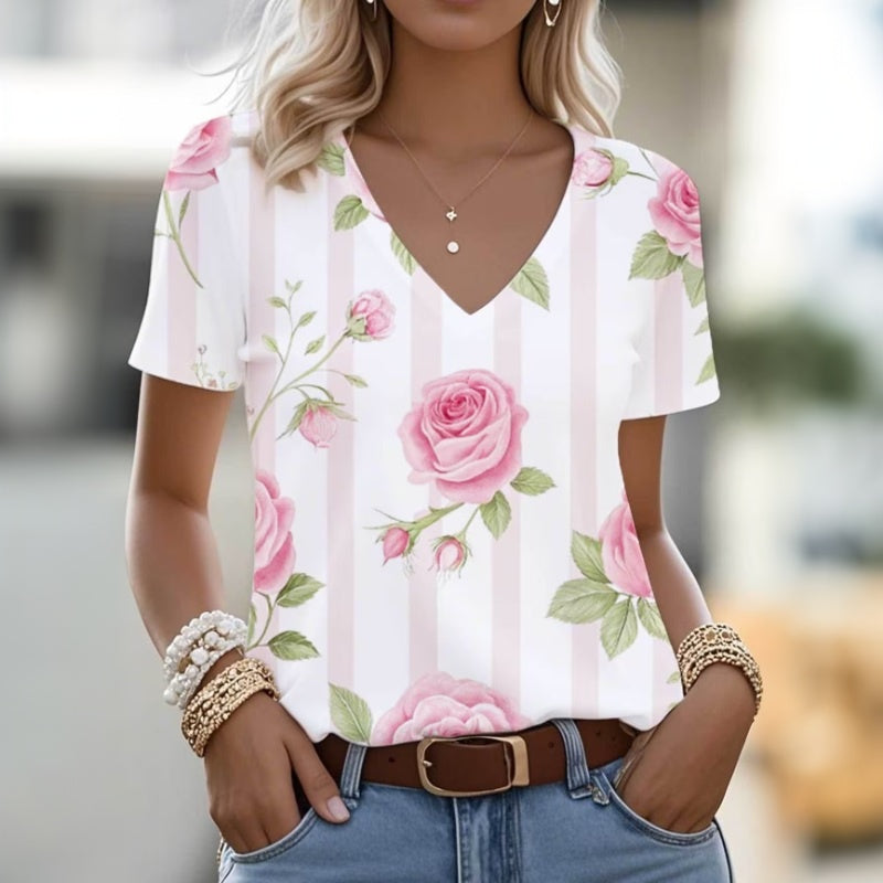Inspiración Vintage-Camiseta Premium Cotton con Blumendruck