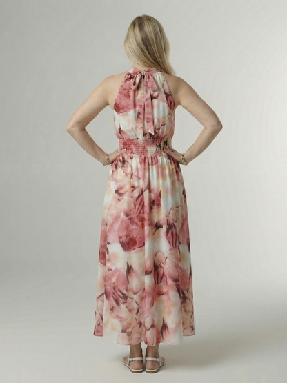 Sylin | Gathered Halter Vestido Midi