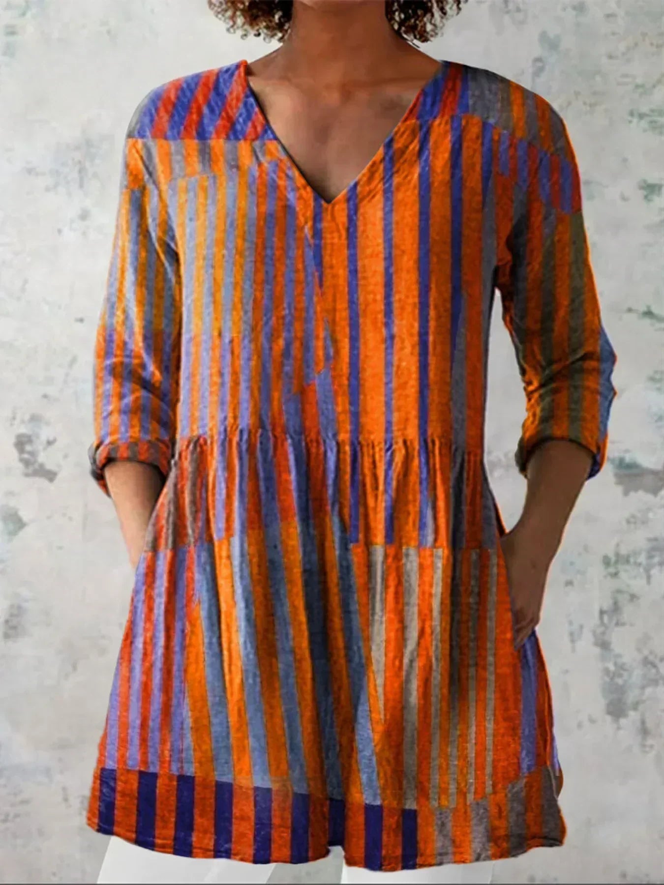 Layla | Colourblock Stripe V-Neck Camisa