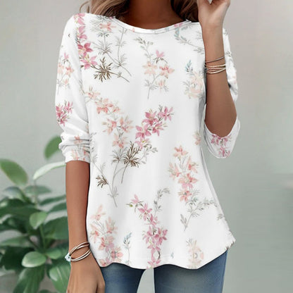 【Lange Ärmel】Inspiración Vintage-Camiseta Premium Cotton con Blumendruck