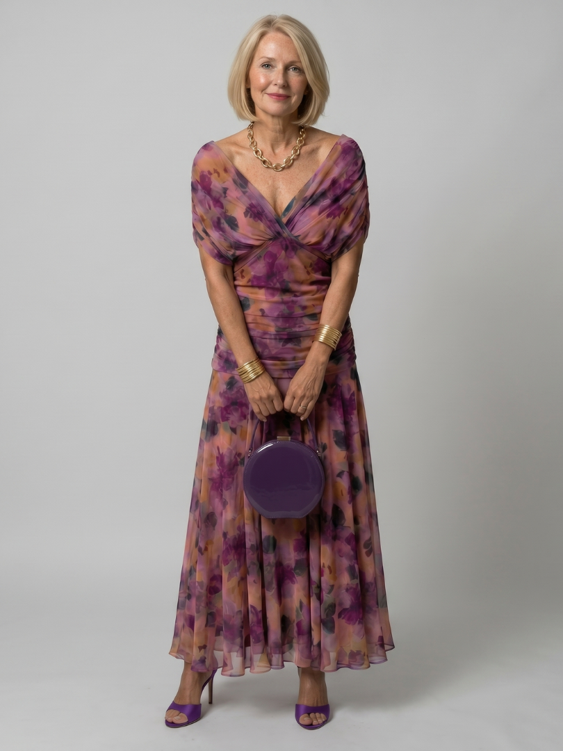 Calen | Off Shoulder Flow Vestido Midi