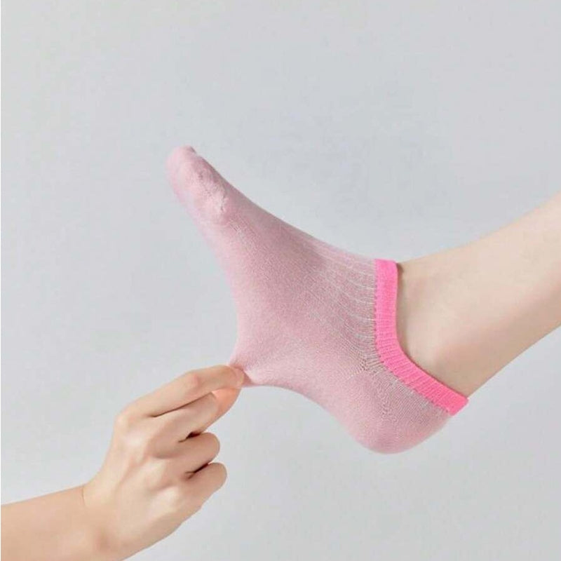 Lässige Calcetines de Hilo con Farbblockmuster
