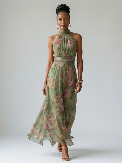 Mirelle | Gathered Halter Vestido Midi