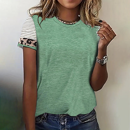 Olive | Casual Refinado Printed T-Camisa