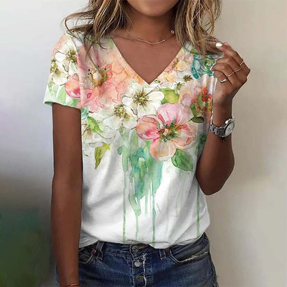 Fern | Inspiración Vintage Floral Print T-Camisa