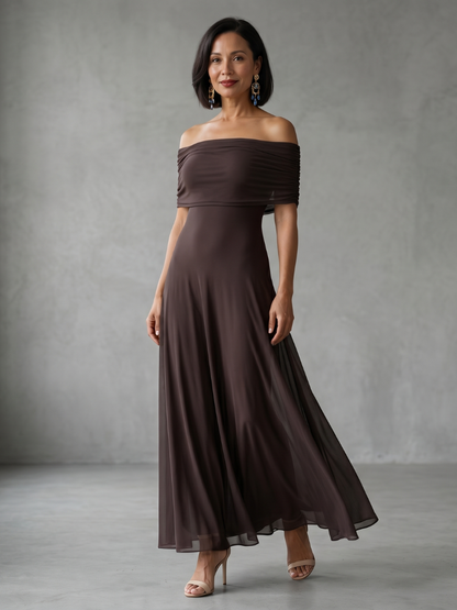 June | Off Shoulder Draped Vestido Midi