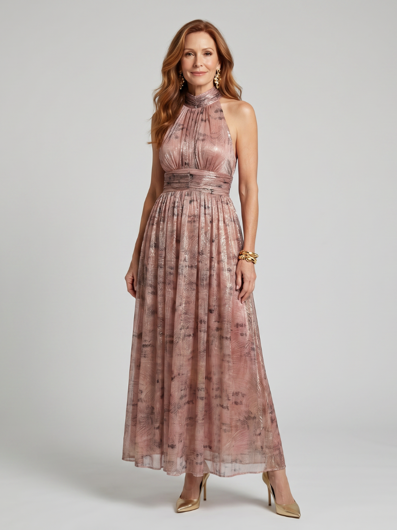 Imogen | Textured Finish Sleeveless Vestido Midi