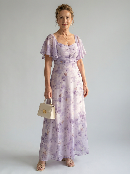 Vaelis |  Flutter Sleeve Vestido Midi