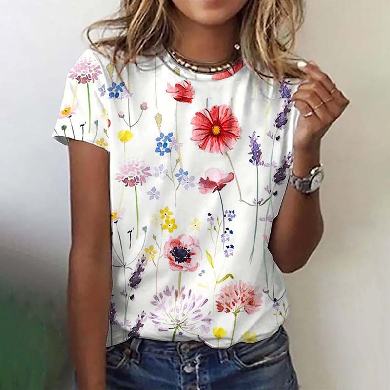 Petal | Inspiración Vintage Floral Print T-Camisa