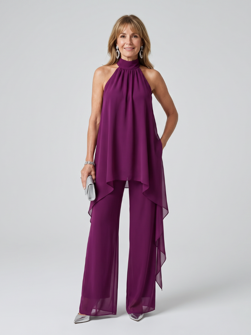 Bearim | Halter Neck Asymmetric Tunic Conjunto