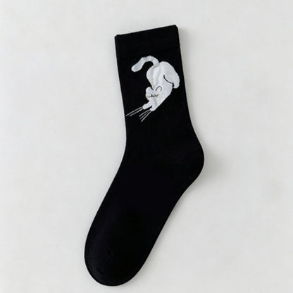 Lässige Calcetines de Hilo con Katzenmotiv