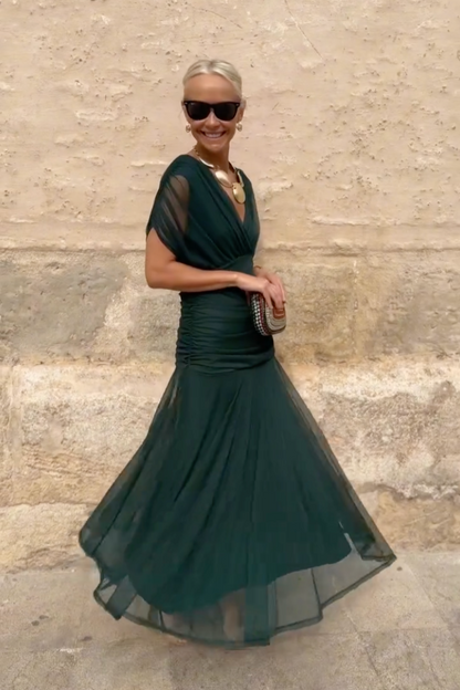 Luisa | Elegant Long Party Vestido con V-Neck
