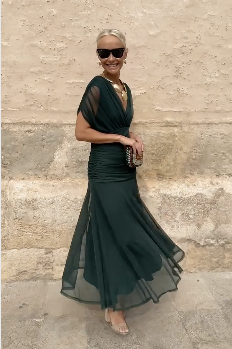 Luisa | Elegant Long Party Vestido con V-Neck
