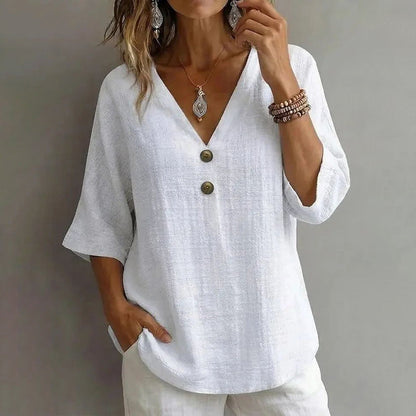 Lässige Einfarbige Blusa de Seda