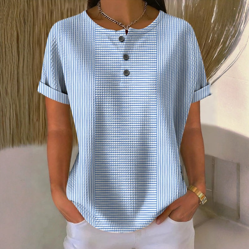 Lässige Gestreifte Blusa de Seda