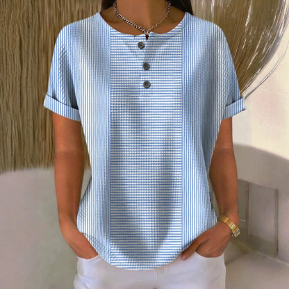 Lässige Gestreifte Blusa de Seda