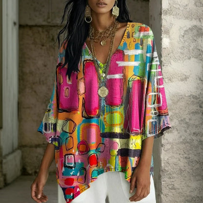 Inspiración Vintage Lässige Blusa de Seda