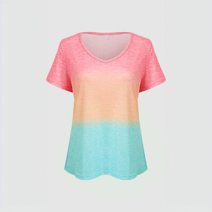 Casual Refinado Efecto Degradado Líquido-Camiseta Premium Cotton