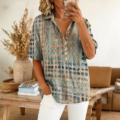 Inspiración Vintage Casual Refinado Blusa de Seda