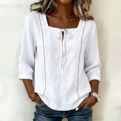 Lässige Einfarbige Blusa de Seda