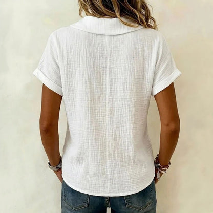 Lässige Einfarbige Blusa de Seda