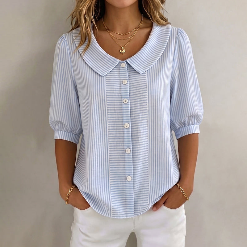 Lässige Gestreifte Blusa de Seda