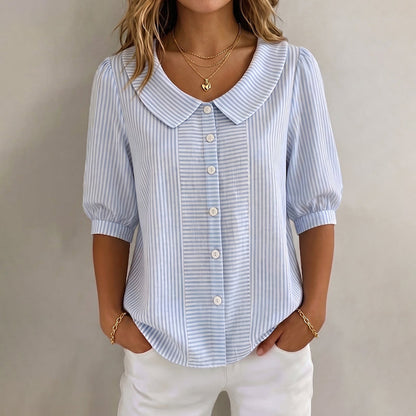 Lässige Gestreifte Blusa de Seda
