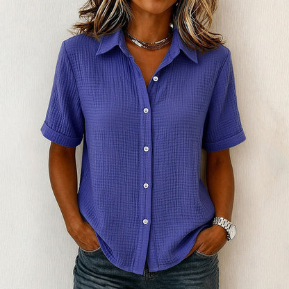 Lässige Einfarbige Blusa de Seda
