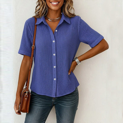 Lässige Einfarbige Blusa de Seda