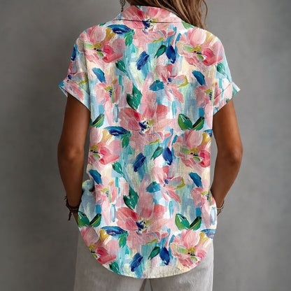 Inspiración Vintage-Blusa de Seda con Motivo Botánico