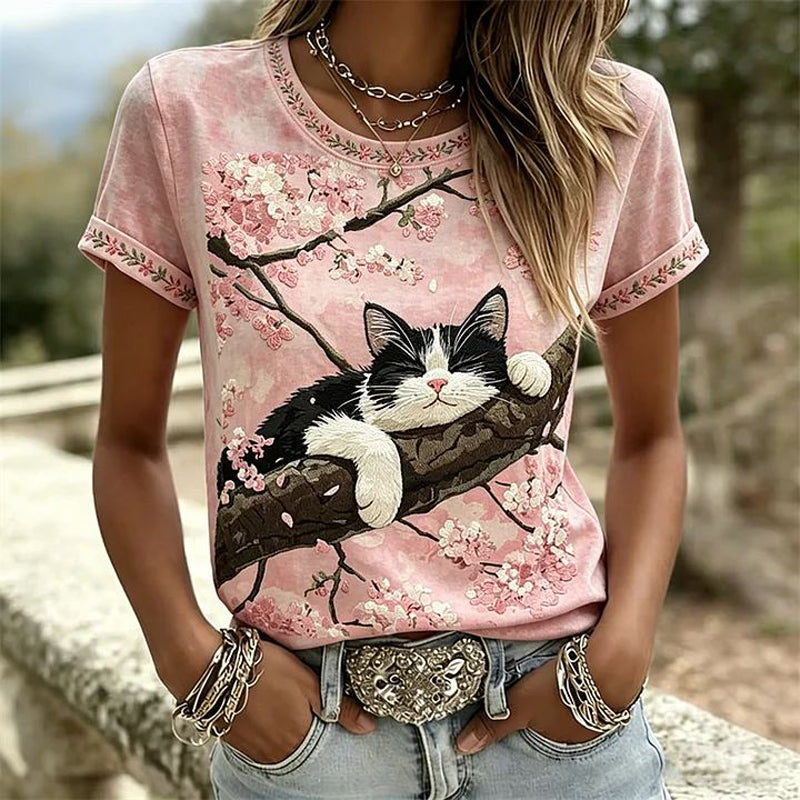 Inspiración Vintage-Camiseta Premium Cotton con Motivo Botánico