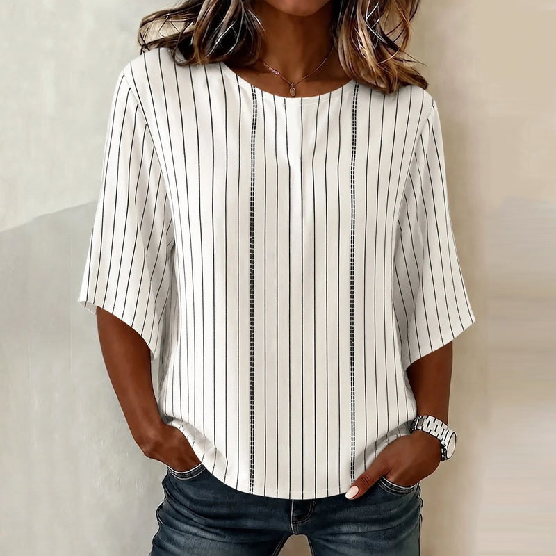 Lässige Gestreifte Blusa de Seda