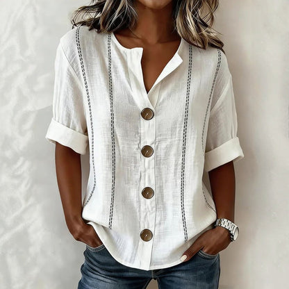 Lässige Einfarbige Blusa de Seda