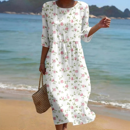 Casual Refinado Vestido Haute Couture con Motivo Botánico
