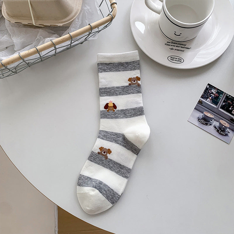 Lässige Calcetines de Hilo con Welpenmotiv