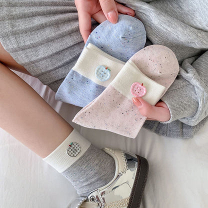 Lässige Calcetines de Hilo con Farbblock