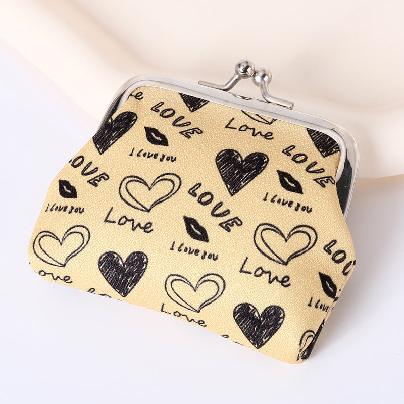 Silueta Corazón con Estampado de Autor Cartera de Piel Premium