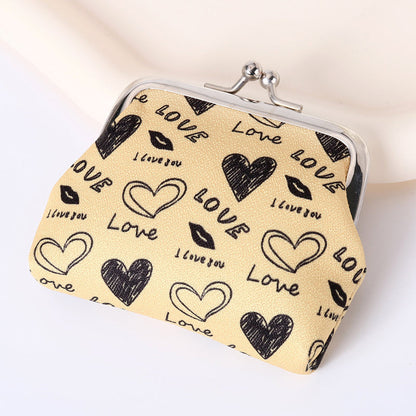 Silueta Corazón con Estampado de Autor Cartera de Piel Premium